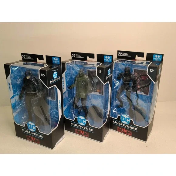 2022 McFarlane DC The BATMAN Movie CATWOMAN, BATMAN, & RIDDLER SET IN STOCK
